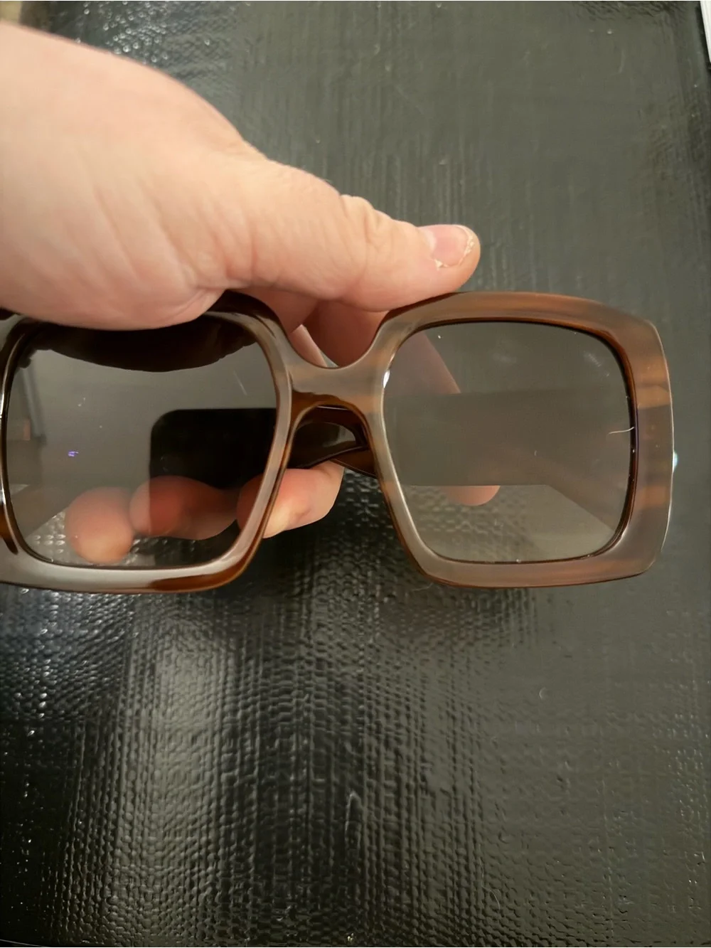 Free People Chunky Square Sunglasses - Brown Tortoise Frame with Brown Lenses